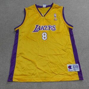 Vintage Kobe Bryant Lakers Jersey XL Yellow Youth Champion Mens Small Womens M